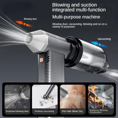 130000RPM Turbofan Air Blower Air gun Mini Turbo Jet Fan Brushless Motor Handheld Duct Fan Portable Charging Cleaning Car Vacuum - Image 2