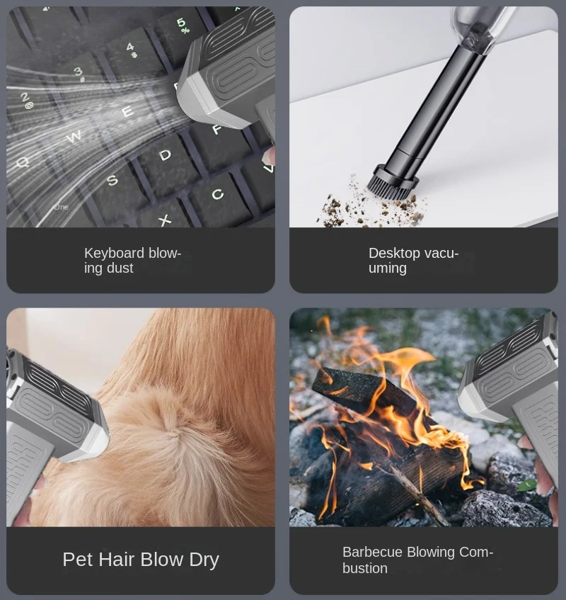 130000RPM Turbofan Air Blower Air gun Mini Turbo Jet Fan Brushless Motor Handheld Duct Fan Portable Charging Cleaning Car Vacuum