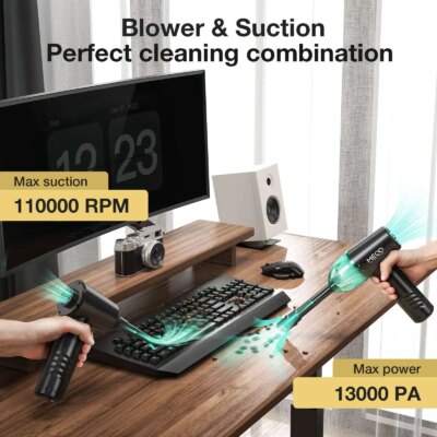 ME-CR1 Electric Air Duster 13000PA Rechargeable Compressed Vacuum Cleaner 110000RPM Keyboard Air Blower 2 Smart Start Modes - Image 5