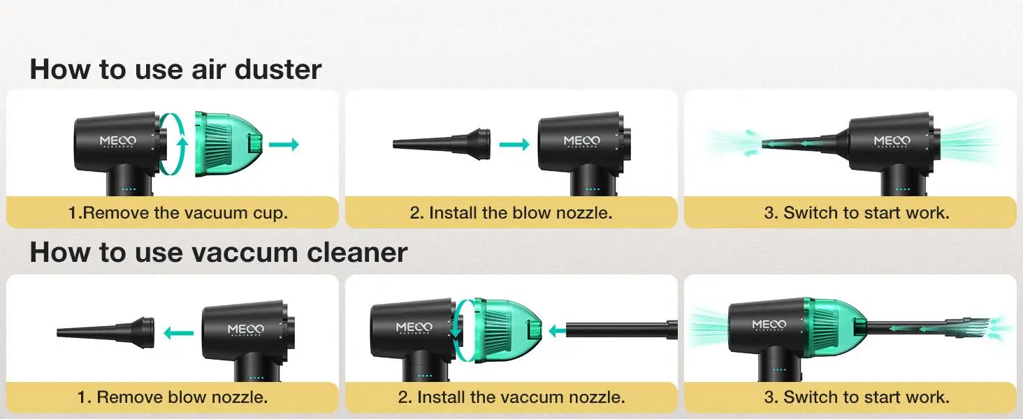 ME-CR1 Electric Air Duster 13000PA Rechargeable Compressed Vacuum Cleaner 110000RPM Keyboard Air Blower 2 Smart Start Modes ME-CR1 Electric Air Duster 13000PA Rechargeable Compressed Vacuum Cleaner 110000RPM Keyboard Air Blower 2 Smart Start Modes