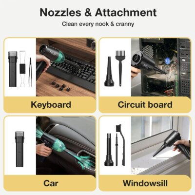 ME-CR1 Electric Air Duster 13000PA Rechargeable Compressed Vacuum Cleaner 110000RPM Keyboard Air Blower 2 Smart Start Modes - Image 3
