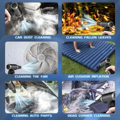 Compressed air duster rechargeable Blower Fan 110000RPM PC Duster Keyboard Mini Turbo Fan Car Dryer for Car Cleaning - Image 3