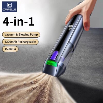 CAFELE 18000Pa Car Vacuum Cleaner 4-in-1 Handheld Portable Wireless Vacuum Cleaner Powerful Air Gun Blower Rechargeable