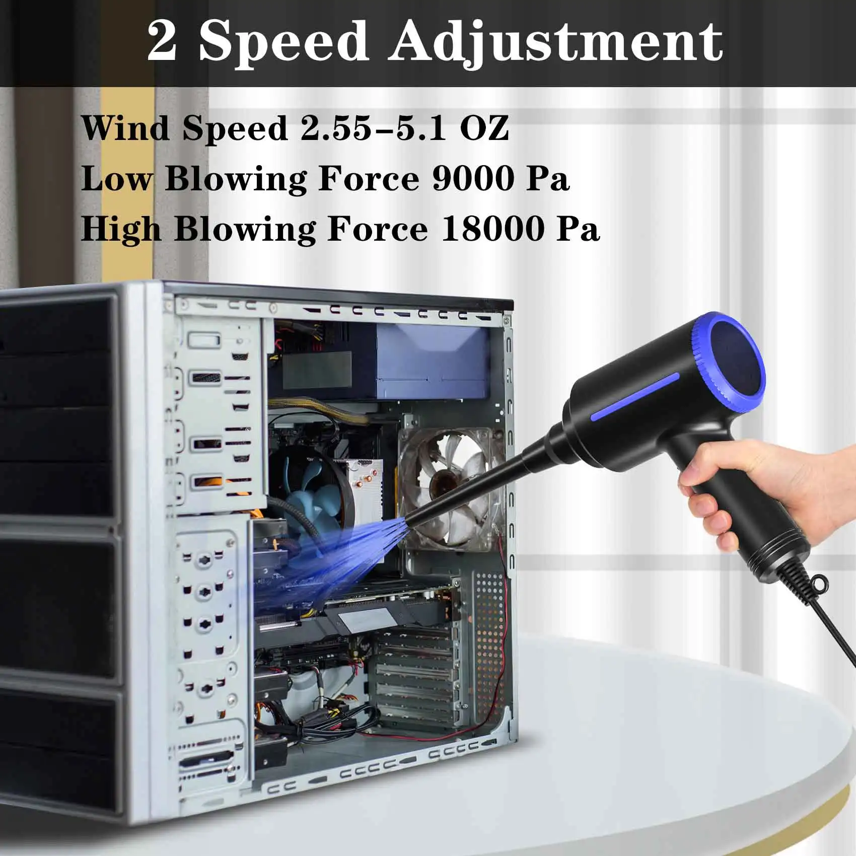 500W Electric Air Duster, Air Blower Replaces Canned Air Spray for PC Computer Keyboard Cleaner Compressed Air Can Duster 500W Electric Air Duster, Air Blower Replaces Canned Air Spray for PC Computer Keyboard Cleaner Compressed Air Can Duster
