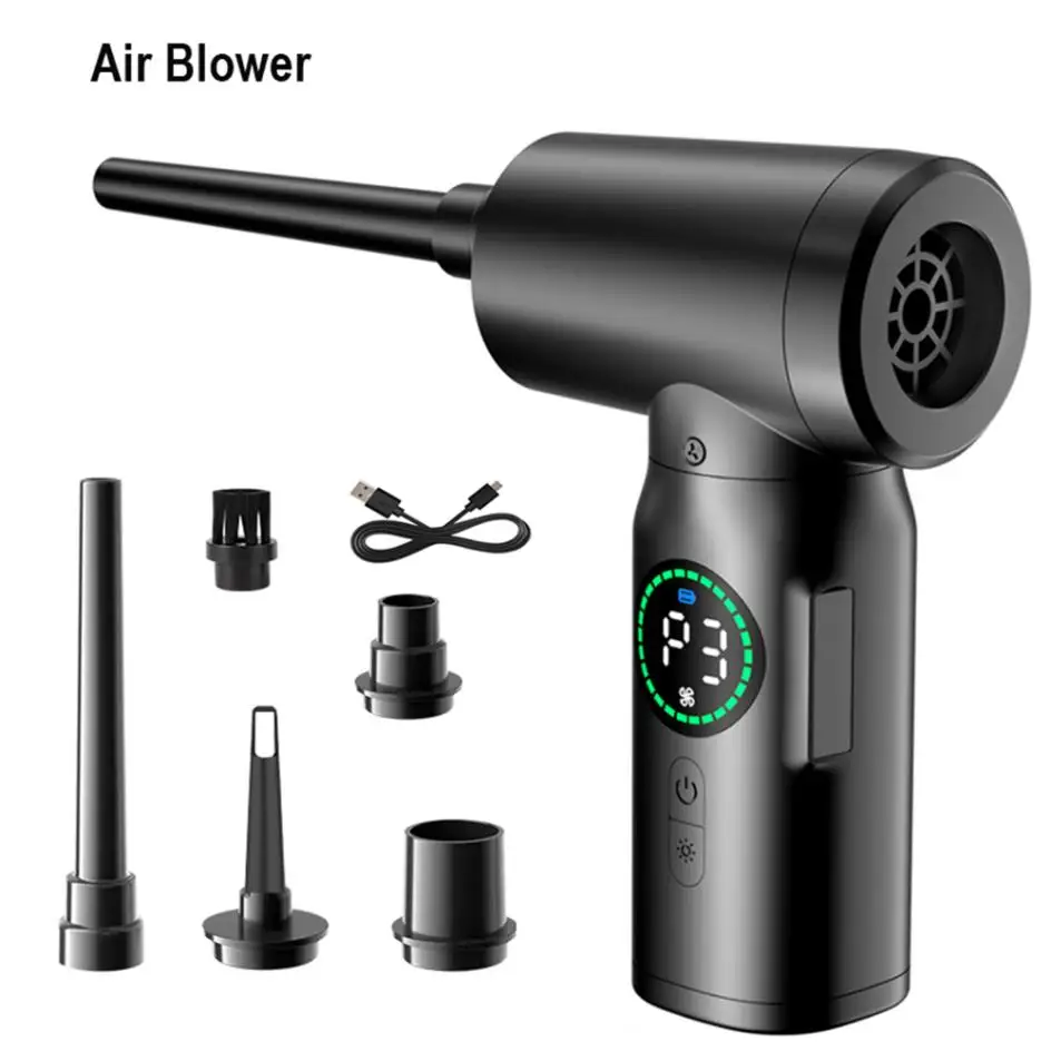 US.EU 7500mAh Wireless Compressed Air Duster 2 in 1 Air Blower & Vacuum Cleaner Cordless Duster Blower for Keyboard Computer PC US.EU 7500mAh Wireless Compressed Air Duster 2 in 1 Air Blower & Vacuum Cleaner Cordless Duster Blower for Keyboard Computer PC