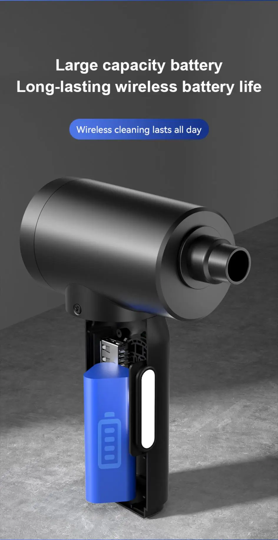 US.EU 7500mAh Wireless Compressed Air Duster 2 in 1 Air Blower & Vacuum Cleaner Cordless Duster Blower for Keyboard Computer PC US.EU 7500mAh Wireless Compressed Air Duster 2 in 1 Air Blower & Vacuum Cleaner Cordless Duster Blower for Keyboard Computer PC