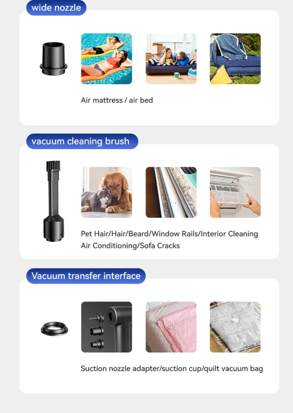 US.EU 7500mAh Wireless Compressed Air Duster 2 in 1 Air Blower & Vacuum Cleaner Cordless Duster Blower for Keyboard Computer PC US.EU 7500mAh Wireless Compressed Air Duster 2 in 1 Air Blower & Vacuum Cleaner Cordless Duster Blower for Keyboard Computer PC