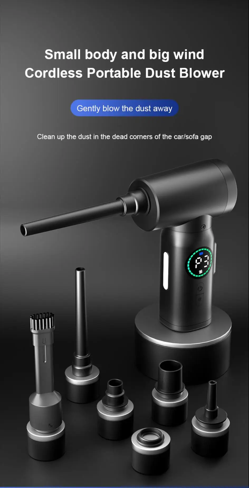 US.EU 7500mAh Wireless Compressed Air Duster 2 in 1 Air Blower & Vacuum Cleaner Cordless Duster Blower for Keyboard Computer PC US.EU 7500mAh Wireless Compressed Air Duster 2 in 1 Air Blower & Vacuum Cleaner Cordless Duster Blower for Keyboard Computer PC