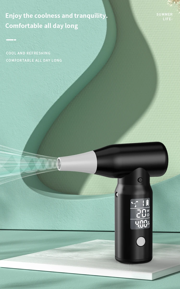 Mini Brushless Air Duster Portable Compressed Air Blower with Suction for Keyboard Computer Cleaning Multi Use Home Office