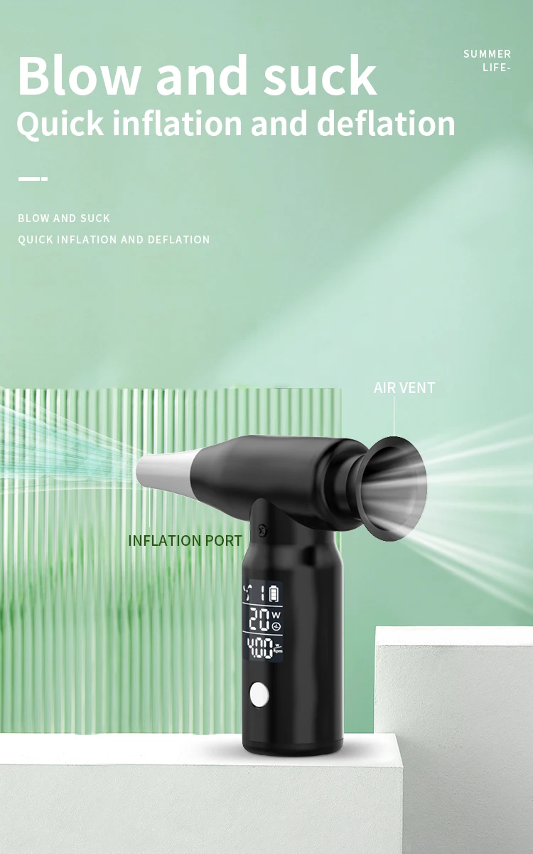 Mini Brushless Air Duster Portable Compressed Air Blower with Suction for Keyboard Computer Cleaning Multi Use Home Office
