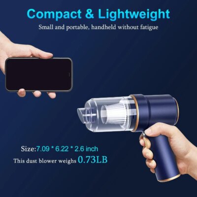 Handheld Car Vacuum Cleaner 9000Pa Vacuum Cleaner and Air Duster 120W High Power Hand Held Vacuum with LED Light - Image 5