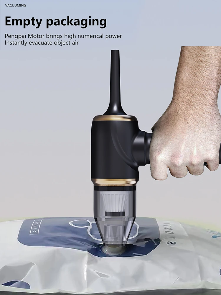 Car wireless handheld vacuum cleaner: USB portable charging, blow-suction integrated dust collector, small and large suction!