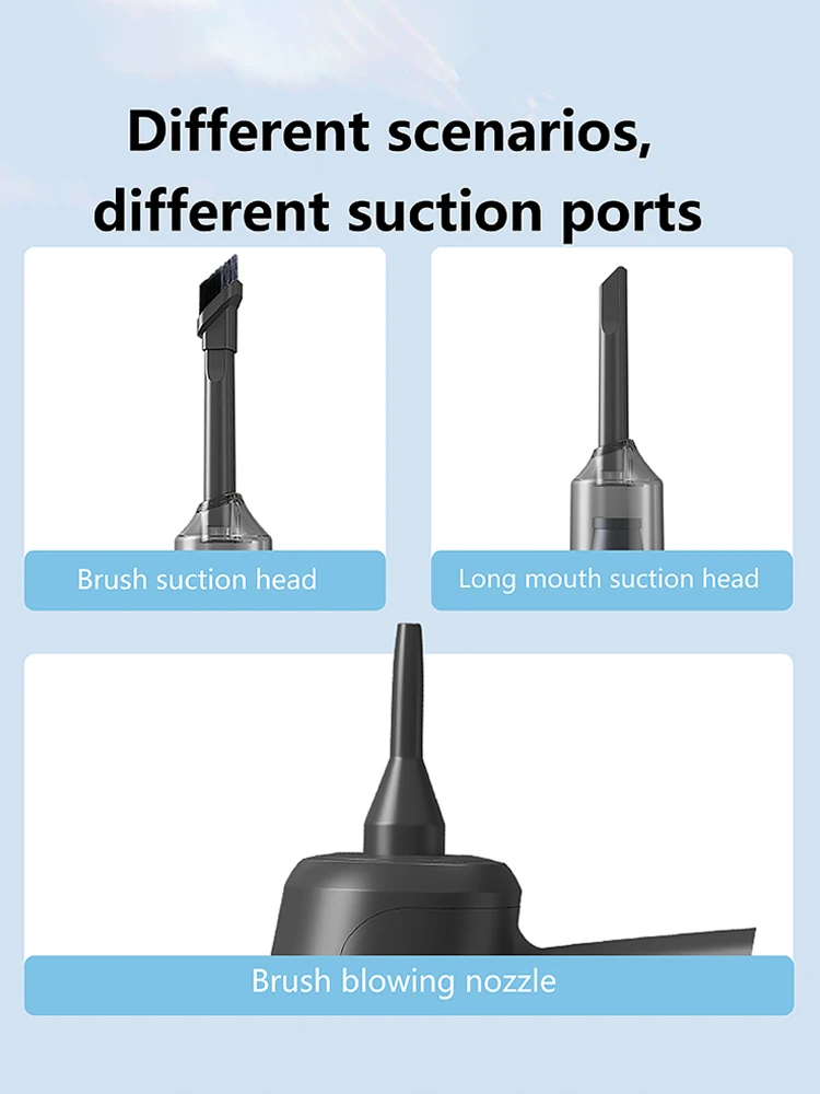 Car wireless handheld vacuum cleaner: USB portable charging, blow-suction integrated dust collector, small and large suction!