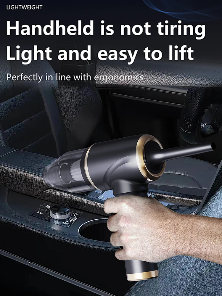 Car wireless handheld vacuum cleaner: USB portable charging, blow-suction integrated dust collector, small and large suction!