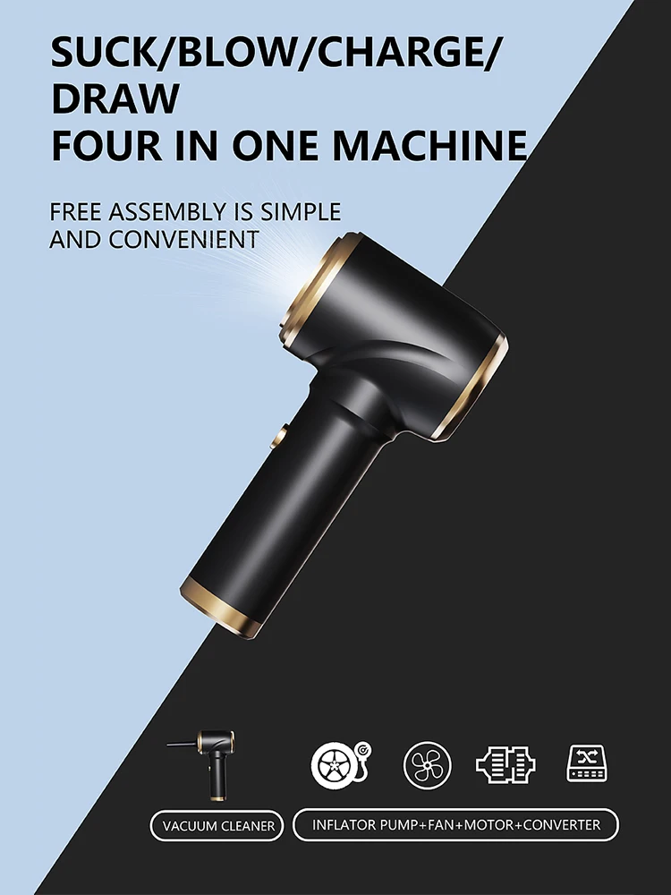 Car wireless handheld vacuum cleaner: USB portable charging, blow-suction integrated dust collector, small and large suction!