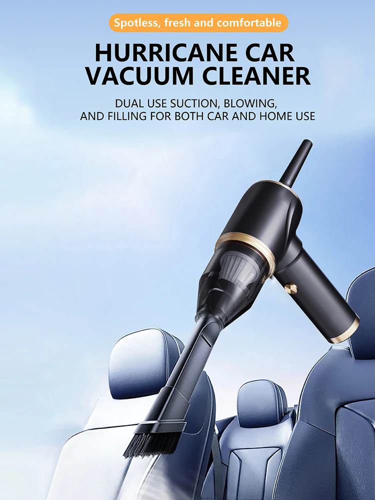 Car wireless handheld vacuum cleaner: USB portable charging, blow-suction integrated dust collector, small and large suction!