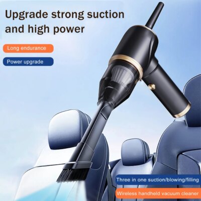 Car wireless handheld vacuum cleaner: USB portable charging, blow-suction integrated dust collector, small and large suction!