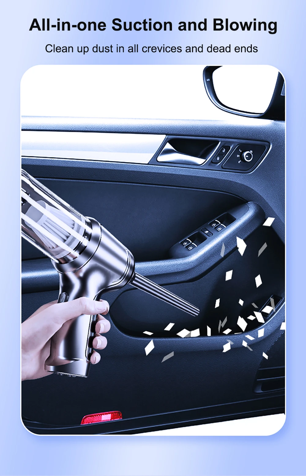 Car Vacuum Cleaner 95000PA Strong Suction Handheld Wireless Vacuum Cleaner for Car Household Portable Vacuum Cleaner Blower