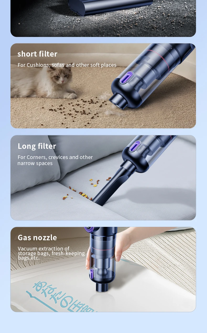 CAFELE 14000Pa Car Vacuum Cleaner Handheld 100W High Power Wireless Cleaner 6000mAh Air Extractor 2-in-1 For Home Car Cleaning CAFELE 14000Pa Car Vacuum Cleaner Handheld 100W High Power Wireless Cleaner 6000mAh Air Extractor 2-in-1 For Home Car Cleaning