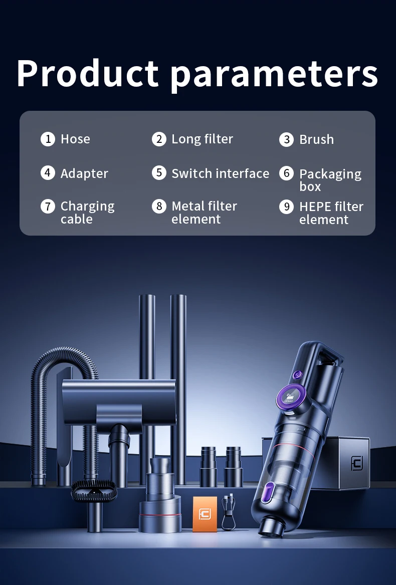 CAFELE 14000Pa Car Vacuum Cleaner Handheld 100W High Power Wireless Cleaner 6000mAh Air Extractor 2-in-1 For Home Car Cleaning CAFELE 14000Pa Car Vacuum Cleaner Handheld 100W High Power Wireless Cleaner 6000mAh Air Extractor 2-in-1 For Home Car Cleaning