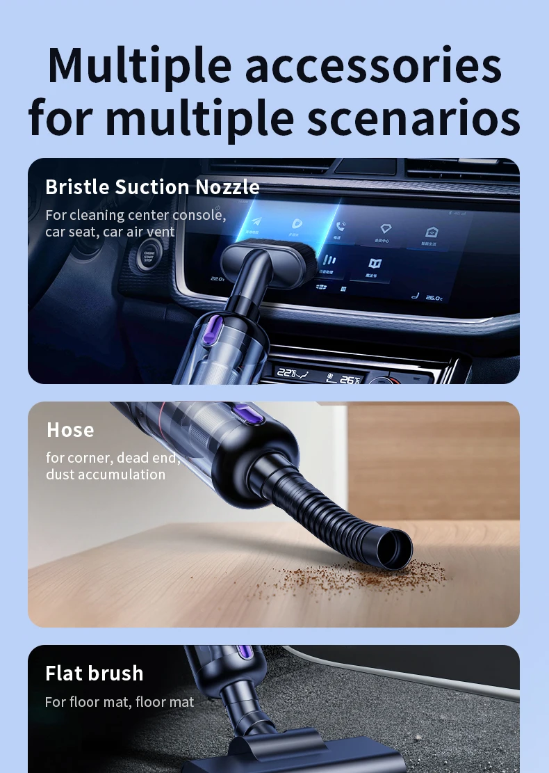CAFELE 14000Pa Car Vacuum Cleaner Handheld 100W High Power Wireless Cleaner 6000mAh Air Extractor 2-in-1 For Home Car Cleaning CAFELE 14000Pa Car Vacuum Cleaner Handheld 100W High Power Wireless Cleaner 6000mAh Air Extractor 2-in-1 For Home Car Cleaning