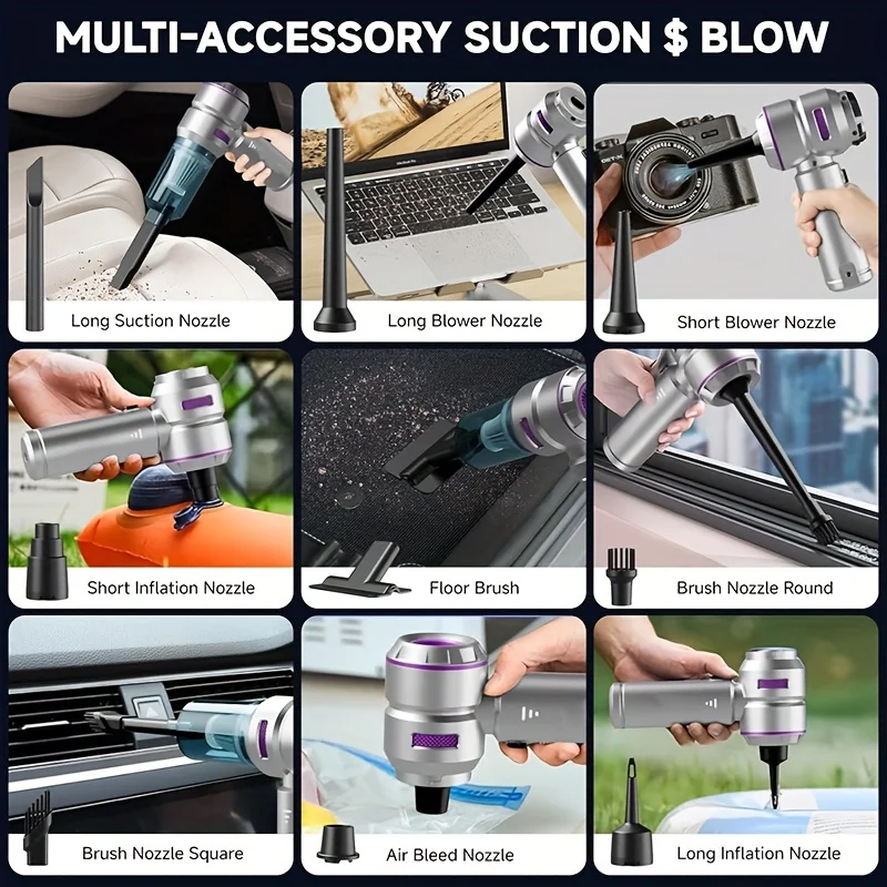 Car Vacuum Cleaner Portable Handheld Wireless Brushless Motor Cleaning Machine Powerful Air Duster for Home Appliance