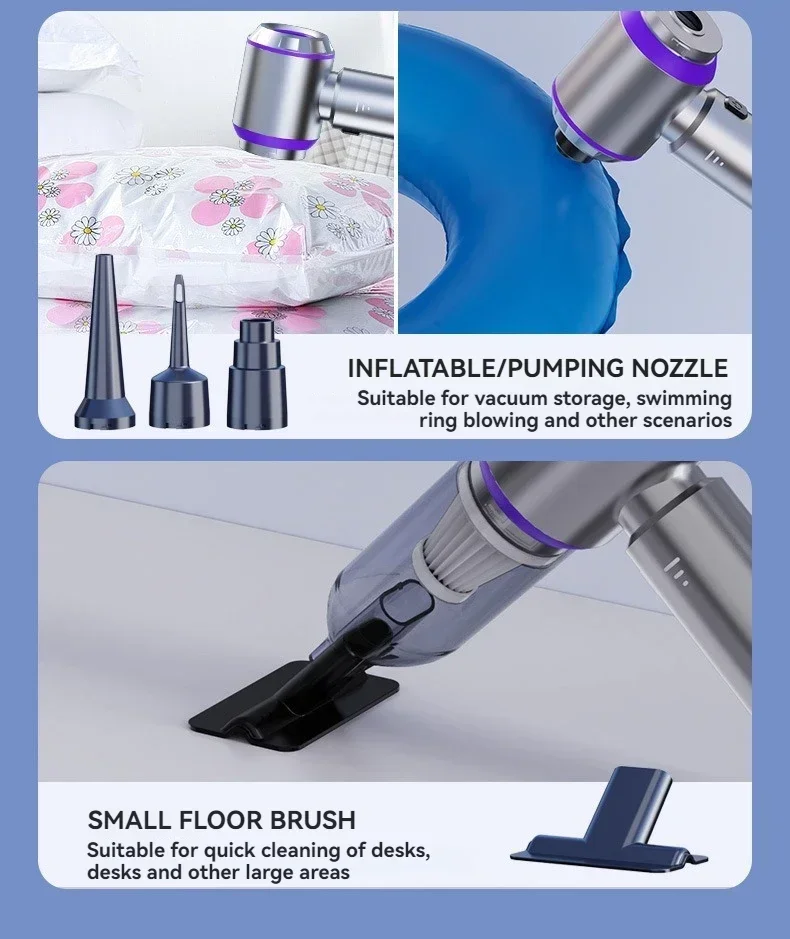 Car Vacuum Cleaner High Power Portable Handheld Wireless Brushless Motor Cleaning Machine Powerful Air Duster for Home Appliance Car Vacuum Cleaner High Power Portable Handheld Wireless Brushless Motor Cleaning Machine Powerful Air Duster for Home Appliance
