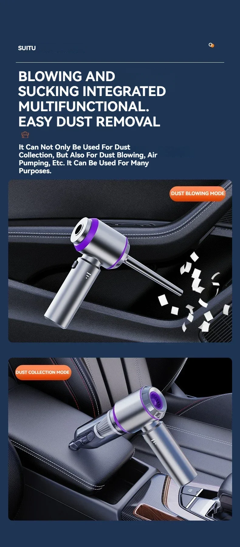 Car Vacuum Cleaner High Power Portable Handheld Wireless Brushless Motor Cleaning Machine Powerful Air Duster for Home Appliance Car Vacuum Cleaner High Power Portable Handheld Wireless Brushless Motor Cleaning Machine Powerful Air Duster for Home Appliance