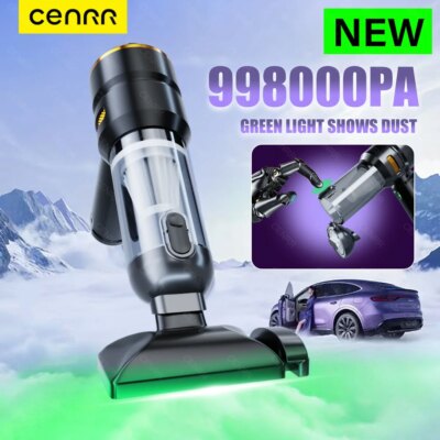CENRR 998000PA Car Vacuum Cleaner Portable Powerful HandHeld Car Cleaner Dust Display Lamp Strong Suction Air Gun