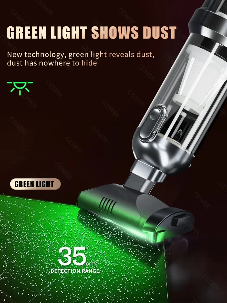 CENRR 998000PA Car Vacuum Cleaner Portable Powerful HandHeld Car Cleaner Dust Display Lamp Strong Suction Air Gun