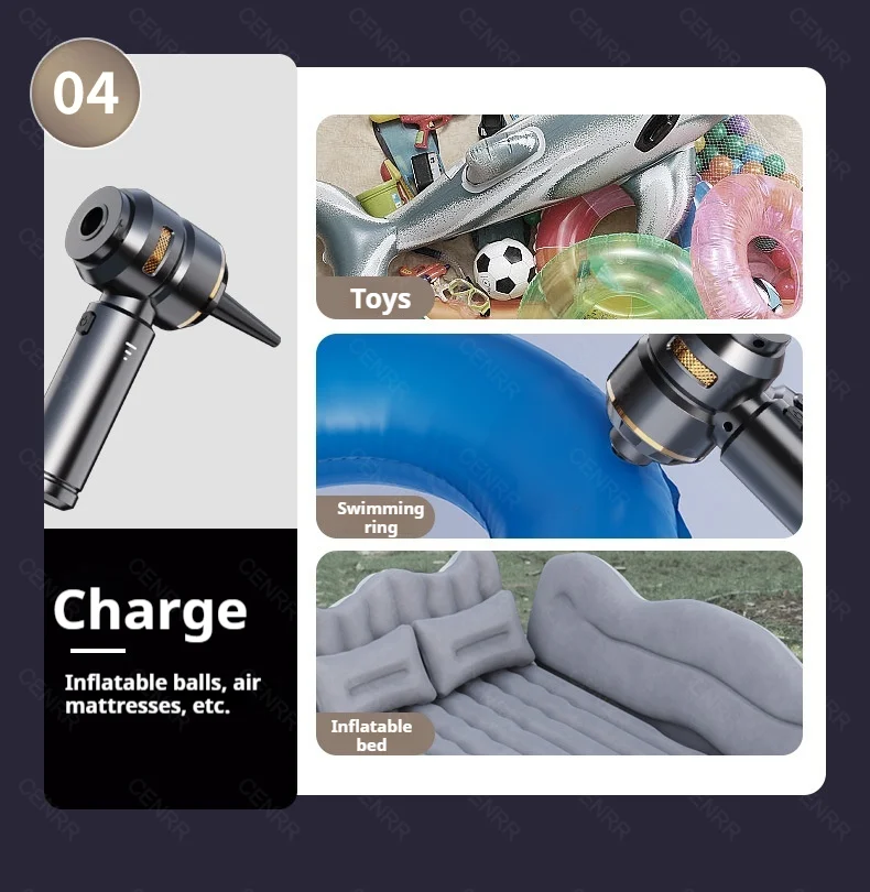 CENRR 998000PA Car Vacuum Cleaner Portable Powerful HandHeld Car Cleaner Dust Display Lamp Strong Suction Air Gun