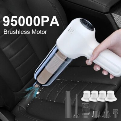 Car Vacuum Cleaner Wireless Portable Vacuum Cleaner For Car 95000PA High Power Mini Handheld Car Vacuum Cleaner Blower 2 in 1