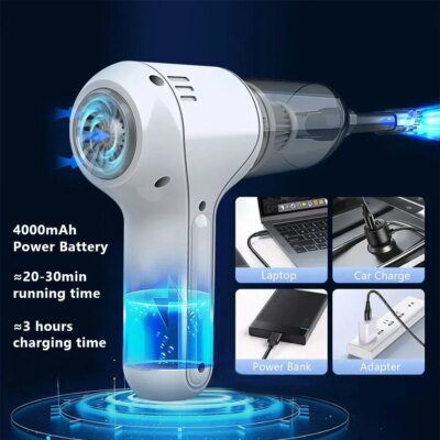 Car Vacuum Cleaner Wireless Portable Vacuum Cleaner For Car 95000PA High Power Mini Handheld Car Vacuum Cleaner Blower 2 in 1 - Image 4