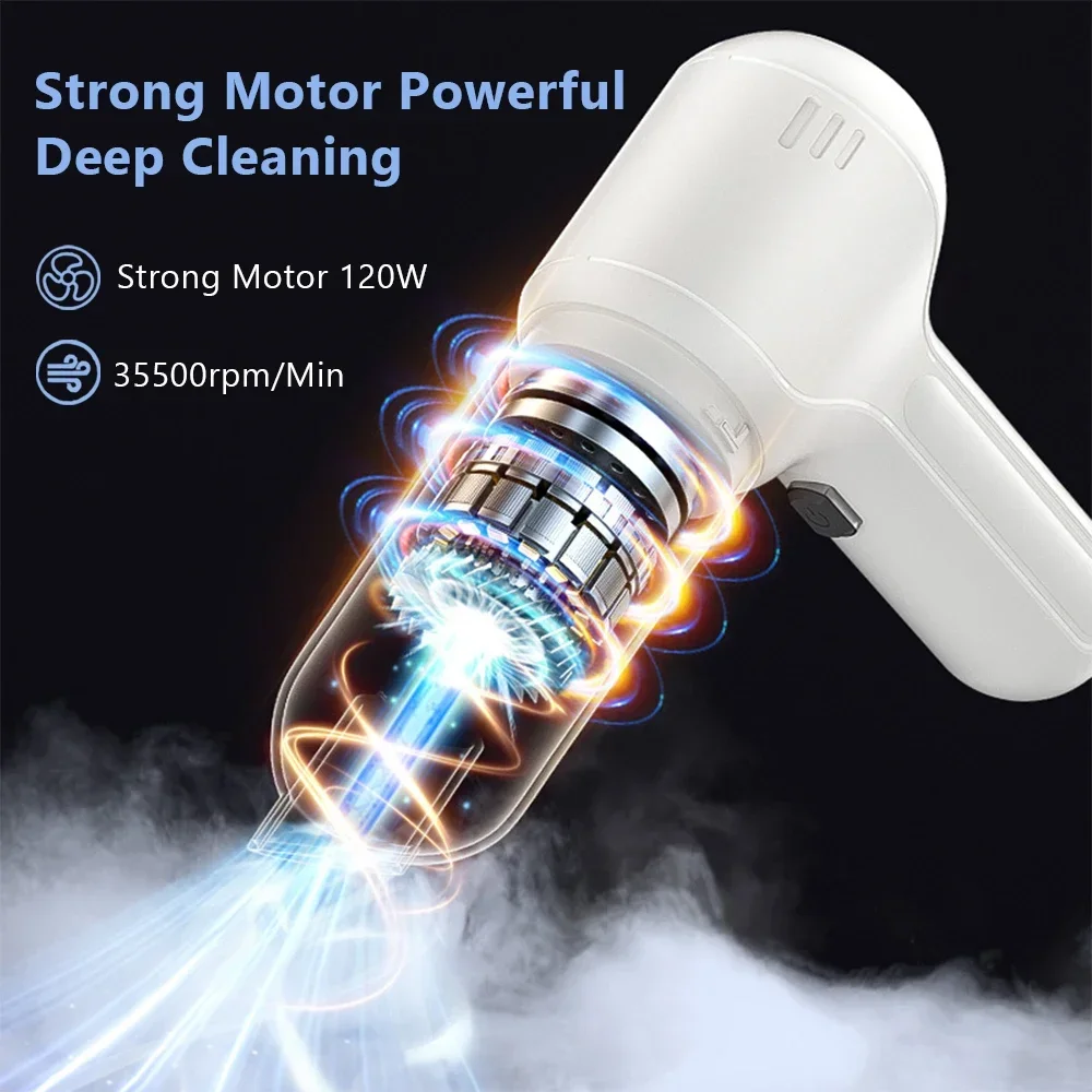 Car Vacuum Cleaner Wireless Portable Vacuum Cleaner For Car 95000PA High Power Mini Handheld Car Vacuum Cleaner Blower 2 in 1