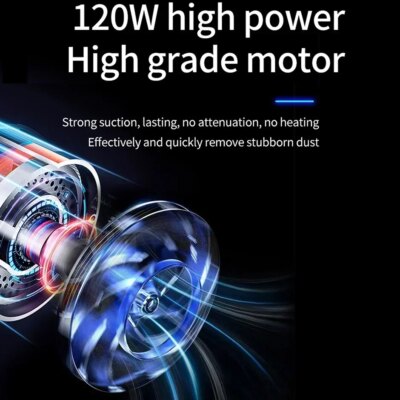 Cordless Car Hoover Foldable 9000PA Wireless Vacuum Cleaner 4000mAh Mini Dust Collector 120W USB Powered for Vehicle Home Office - Image 4