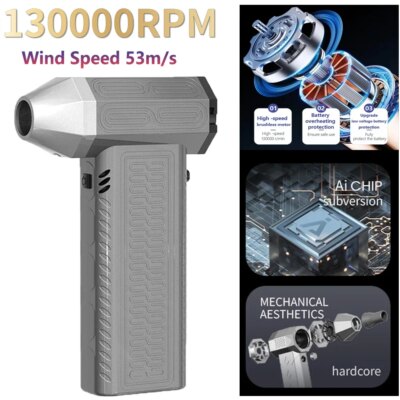 130000RPM Electric Air Duster Compressed Air Duster Speed Adjustable Turbo Fan Rechargeable Battery Cordless Jet Dry Air Blower