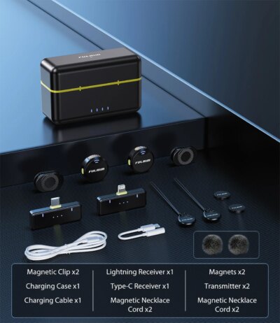 Wireless Lavalier Microphone 200m Pickup 32 Hours Recording For iPhone 15 14 13 /Android/Youtube/Live Streaming Record Interview - Image 6