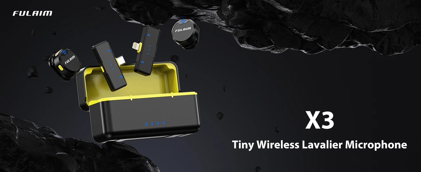 Wireless Lavalier Microphone 200m Pickup 32 Hours Recording For iPhone 15 14 13 /Android/Youtube/Live Streaming Record Interview