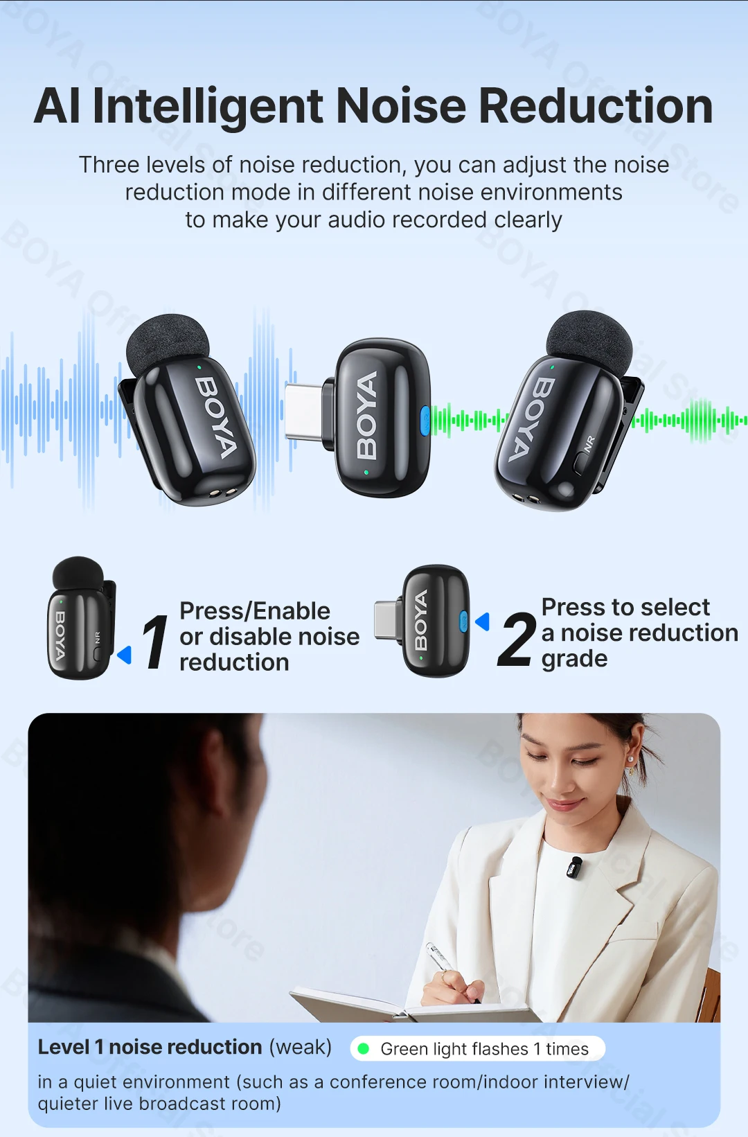 BOYA BOYA Mini Wireless Lavalier Lapel Microphone for iPhone iPad Android Type-C Phone Live Broadcast Audio Video Recording Vlog BOYA BOYA Mini Wireless Lavalier Lapel Microphone for iPhone iPad Android Type-C Phone Live Broadcast Audio Video Recording Vlog