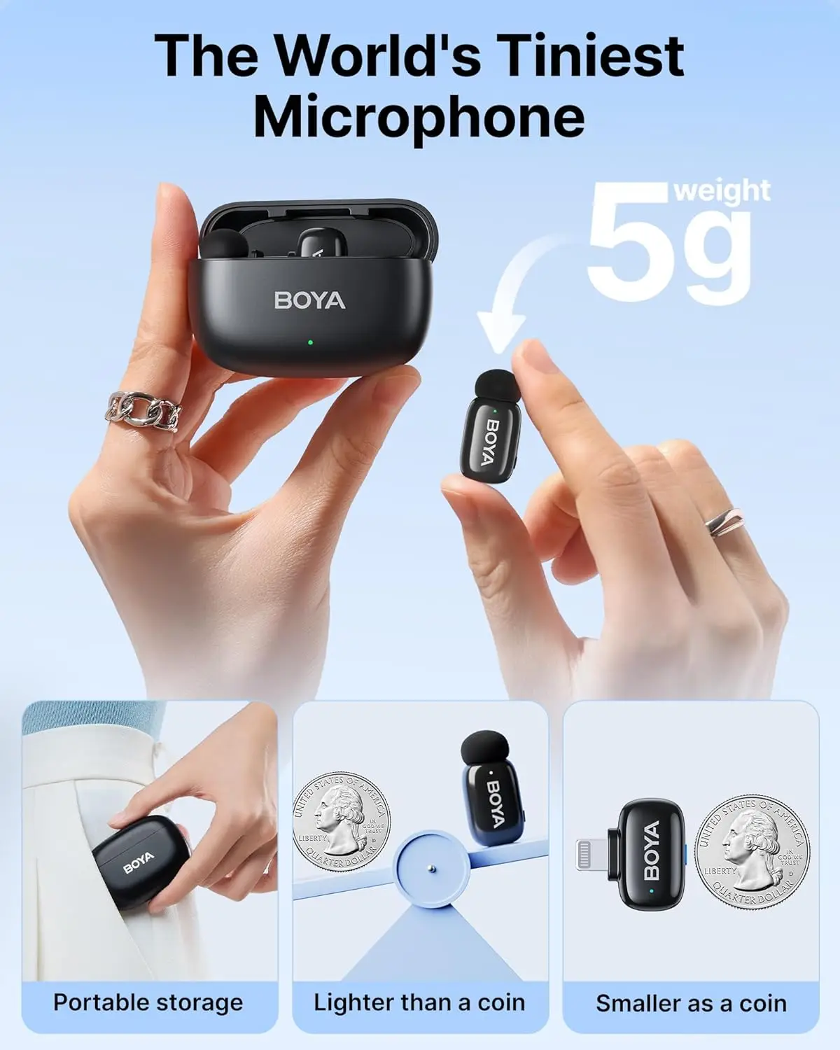 BOYA BOYA Mini Wireless Lavalier Lapel Microphone for iPhone iPad Android Type-C Phone Live Broadcast Audio Video Recording Vlog BOYA BOYA Mini Wireless Lavalier Lapel Microphone for iPhone iPad Android Type-C Phone Live Broadcast Audio Video Recording Vlog