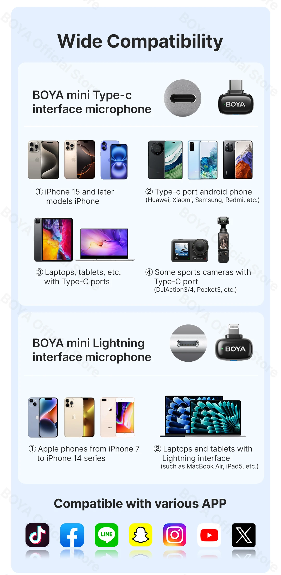 BOYA BOYA Mini Wireless Lavalier Lapel Microphone for iPhone iPad Android Type-C Phone Live Broadcast Audio Video Recording Vlog BOYA BOYA Mini Wireless Lavalier Lapel Microphone for iPhone iPad Android Type-C Phone Live Broadcast Audio Video Recording Vlog