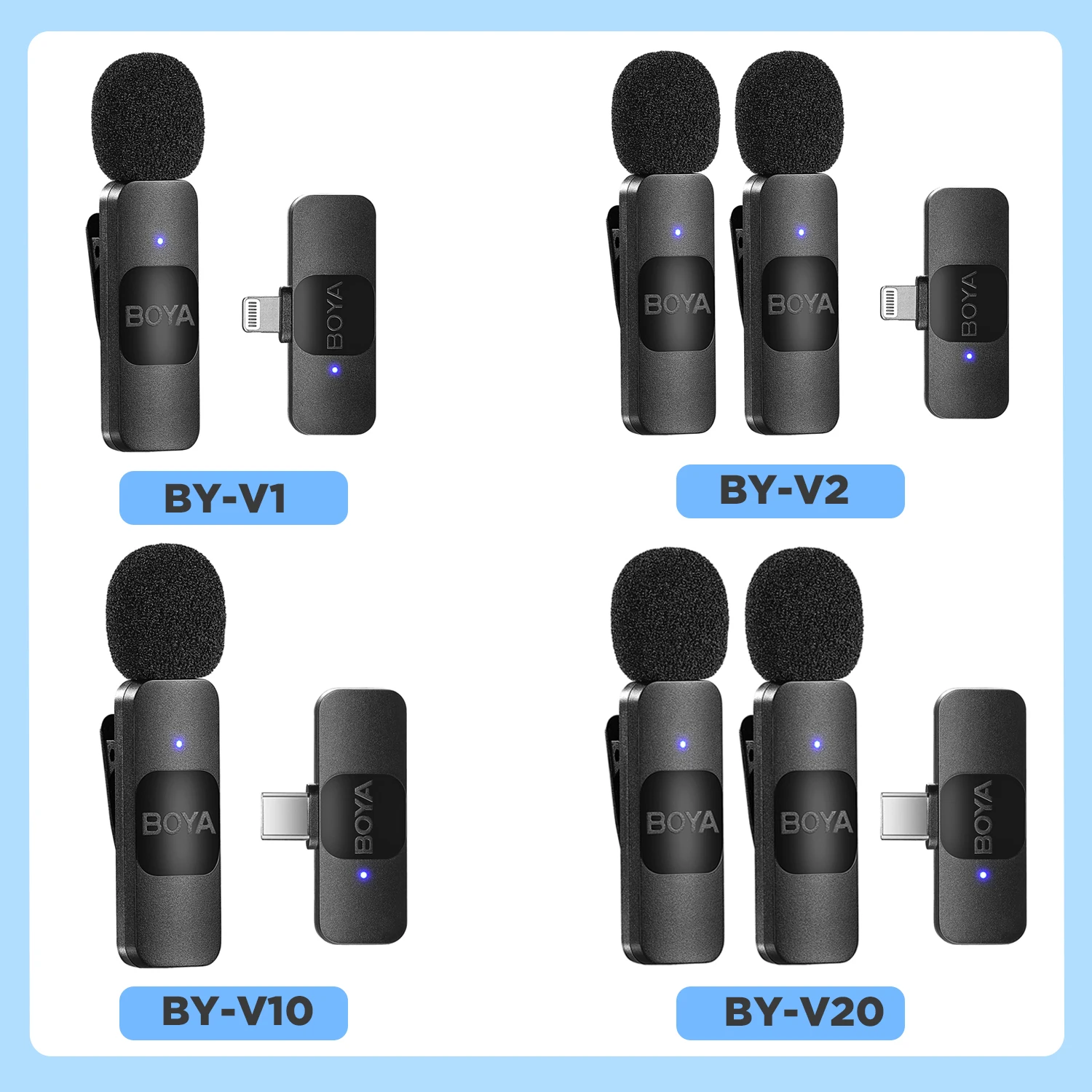 BOYA BY-V Professional Wireless Lavalier Mini Microphone for iPhone iPad Android Live Broadcast Gaming Recording Interview Vlog BOYA BY-V Professional Wireless Lavalier Mini Microphone for iPhone iPad Android Live Broadcast Gaming Recording Interview Vlog