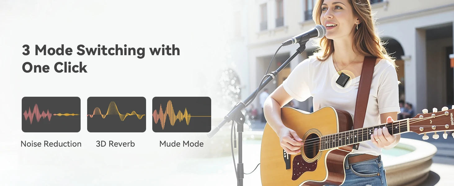 vernee M1 Wireless Lavalier Microphone with Charging Case Short Video Recording Mini Mic for iPhone/iPad/Android