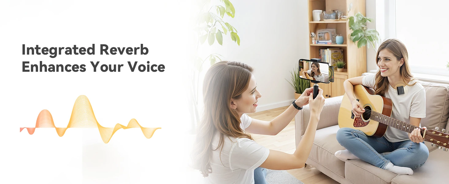 vernee M1 Wireless Lavalier Microphone with Charging Case Short Video Recording Mini Mic for iPhone/iPad/Android