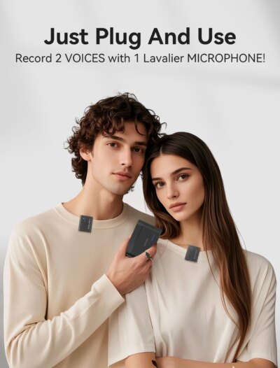 vernee M1 Wireless Lavalier Microphone with Charging Case Short Video Recording Mini Mic for iPhone/iPad/Android - Image 2