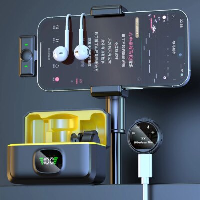 For Xiaomi Wireless Lavalier Lapel Microphone iPhone iPad Android Type-C Phone Live Game Recording Interview with Magnetic Clip - Image 3