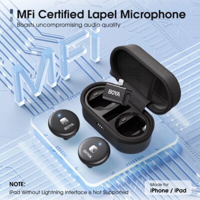 BOYA Omic D/U Wireless Lavalier Lapel Microphone for iPhone iPad Android Type-c Smartphone Youtube Live Recording Interview Vlog - Image 5