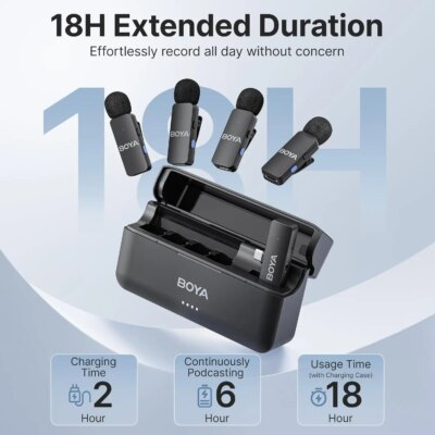 BOYA BY-V4 Four-channel Wireless Lavalier Microphone for iPhone 15 Series Type C Smartphone Lapel Mic for Youtube Recording Vlog - Image 3