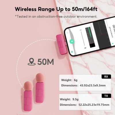 BOYA BY-V-P Wireless Lavalier Lapel Microphone for iPhone15 14 Android Type-C Smartphone Youtube Recording Gaming Streaming Vlog - Image 4