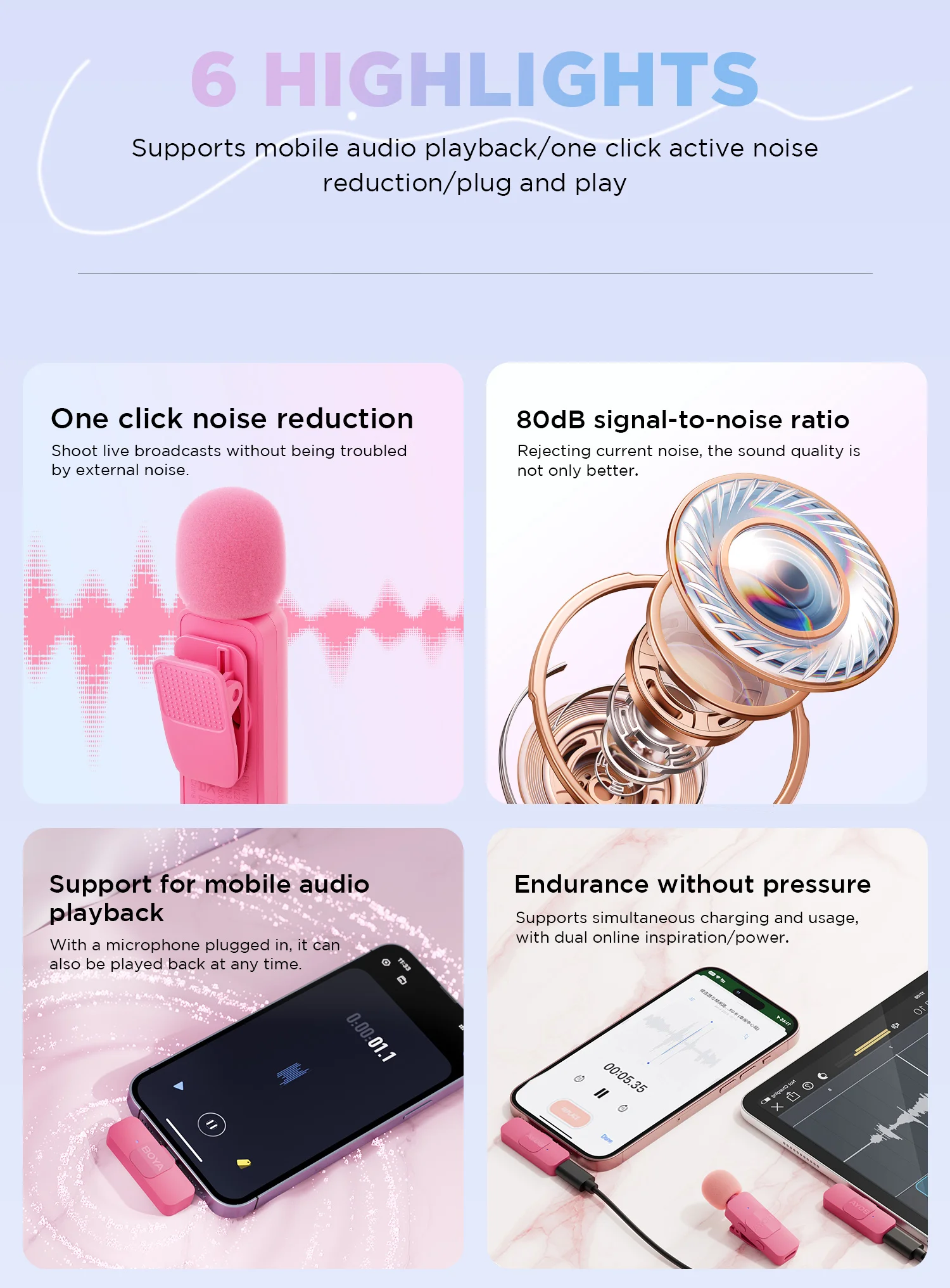 BOYA BY-V-P Wireless Lavalier Lapel Microphone for iPhone15 14 Android Type-C Smartphone Youtube Recording Gaming Streaming Vlog BOYA BY-V-P Wireless Lavalier Lapel Microphone for iPhone15 14 Android Type-C Smartphone Youtube Recording Gaming Streaming Vlog